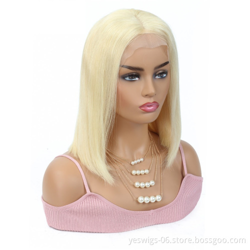 613 Blonde 13x4 Straight Lace Wigs 100% Virgin Human Hair Bob Wigs for Black Women Brazilian Human Hair Lace Front Wigs